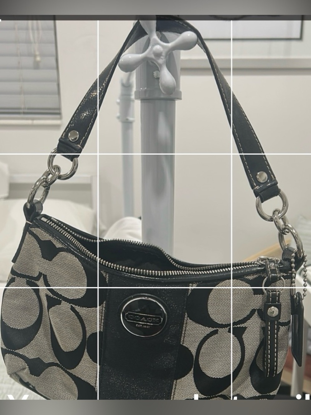 Coach Black Interior Wristlet with Silver Zipper - Picture 3 of 4